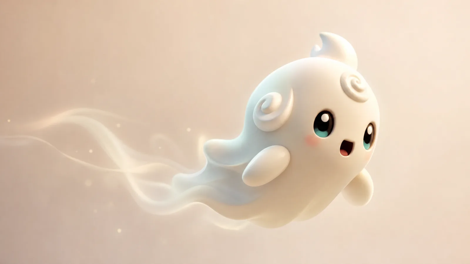 An original ghost sprite floating with motion trails